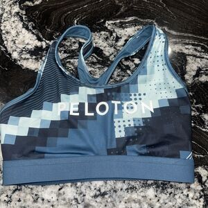 Peloton Adidas Womens Sports Bra Size Medium Blue Design Racerback Athletic